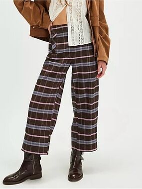 Free People Acadia Trousers Plaid Size 12